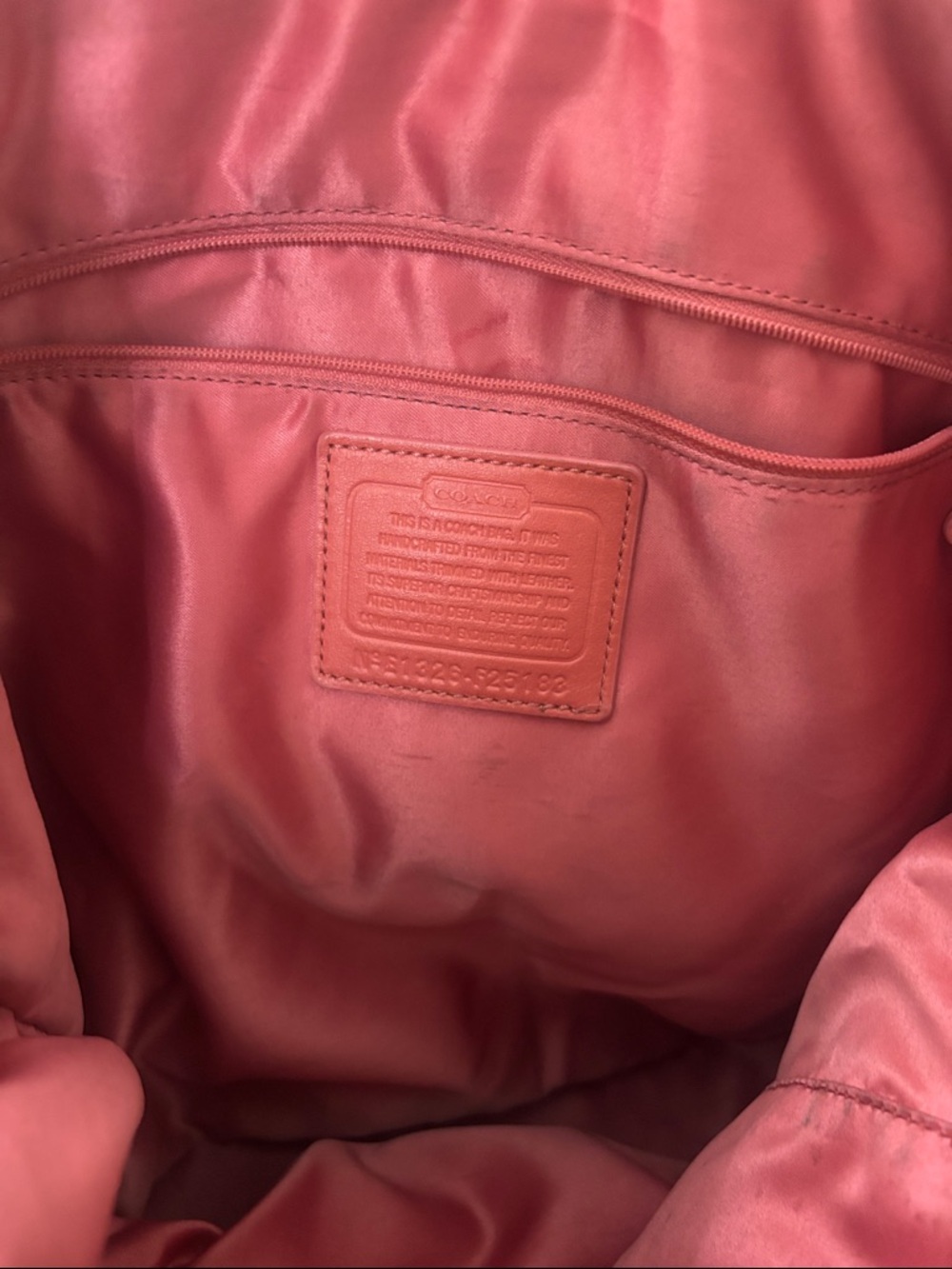 Coach Tote with Coral Trim and Signature Circle Jacquard - Picture 4 of 5